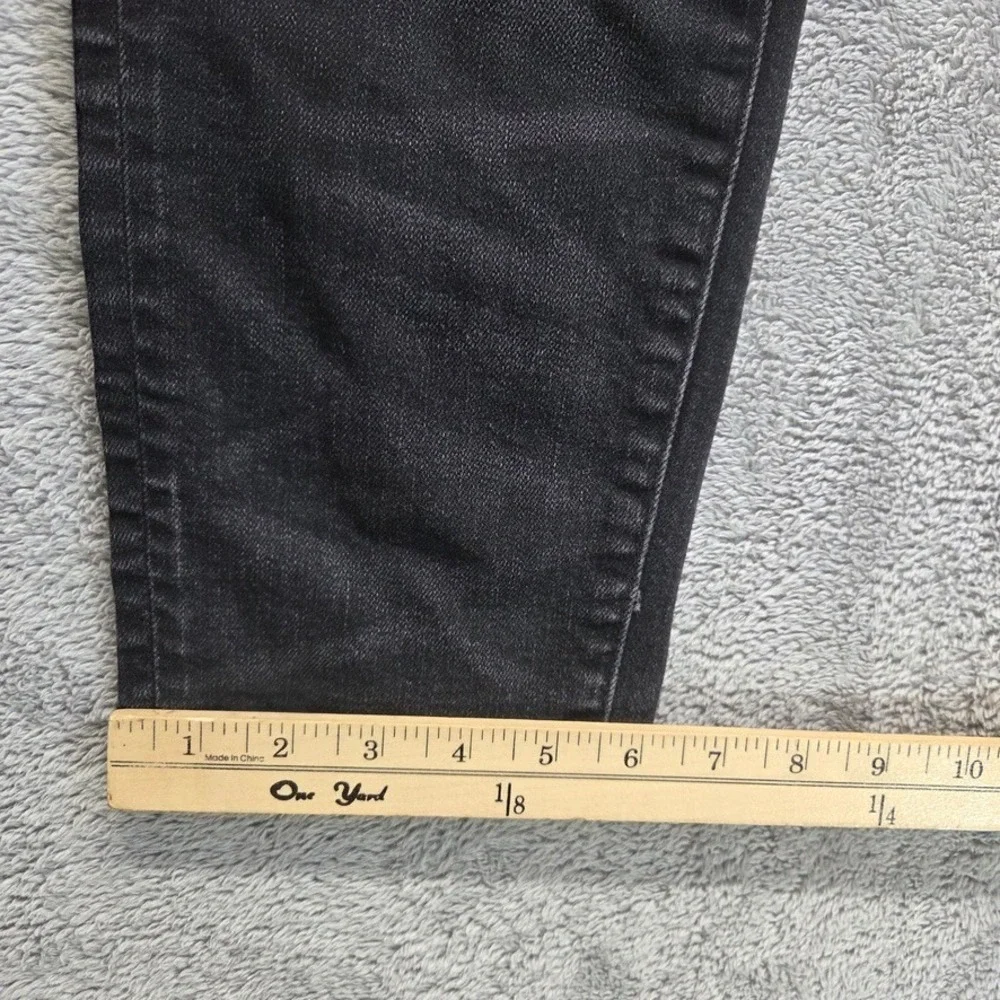 American Eagle Jeans Mens 34X32 Black Athletic‎ Skinny Mid Rise Distressed Denim